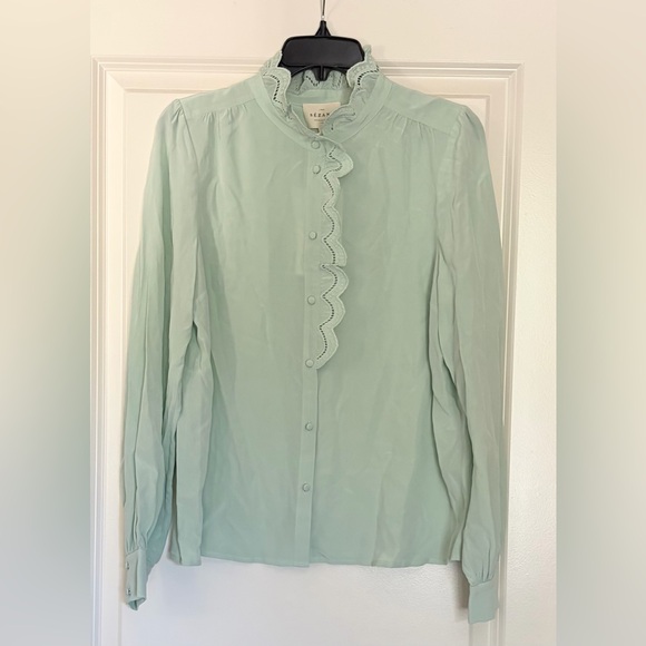 NWT Sezane | Chlo Shirt in Mint Green (FR 40 / US 8) - Picture 2 of 5